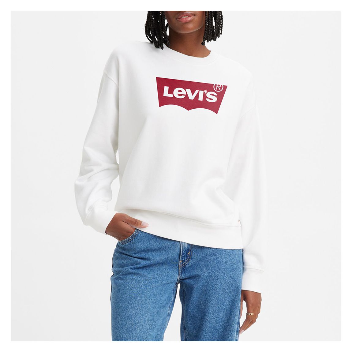 White Graphic Standard Cotton Sweatshirt main product photo