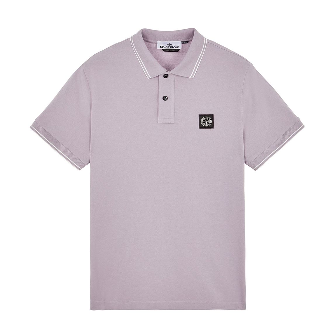 Lilac Contrast Trims Cotton Blend Polo Shirt main product photo