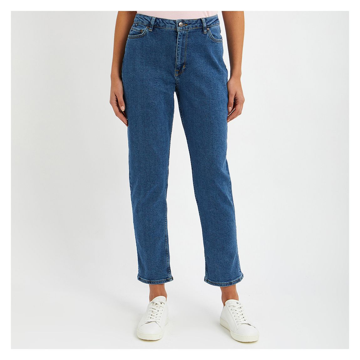 Blue Mid Wash Girlfriend Jeans main product photo