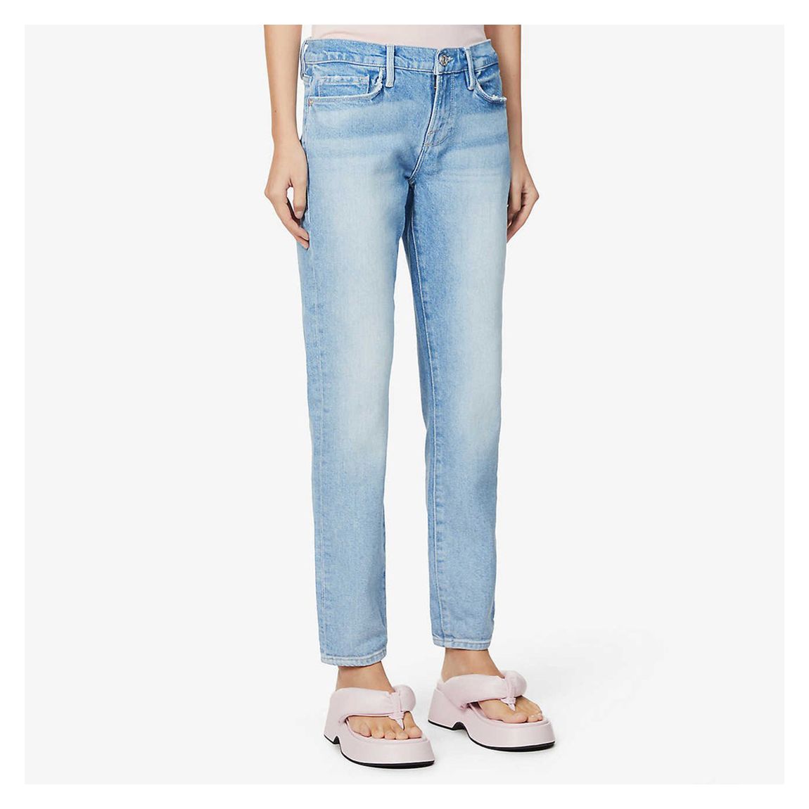 Light Blue Washed Le Garcon Straight Stretch Jeans main product photo