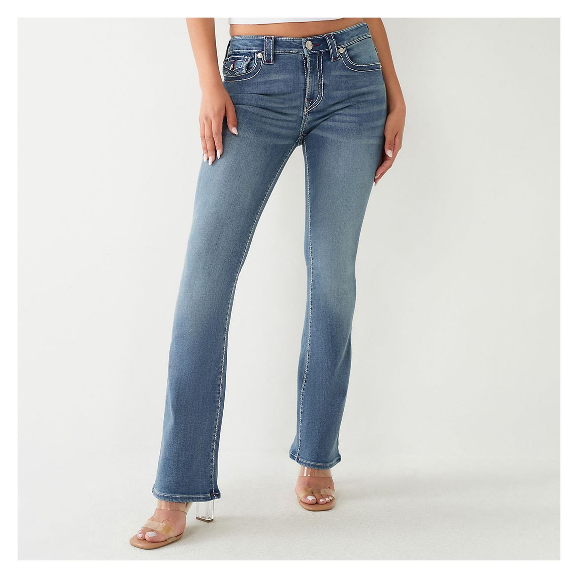 Mid Blue Becca Bootcut Stretch Jeans main product photo