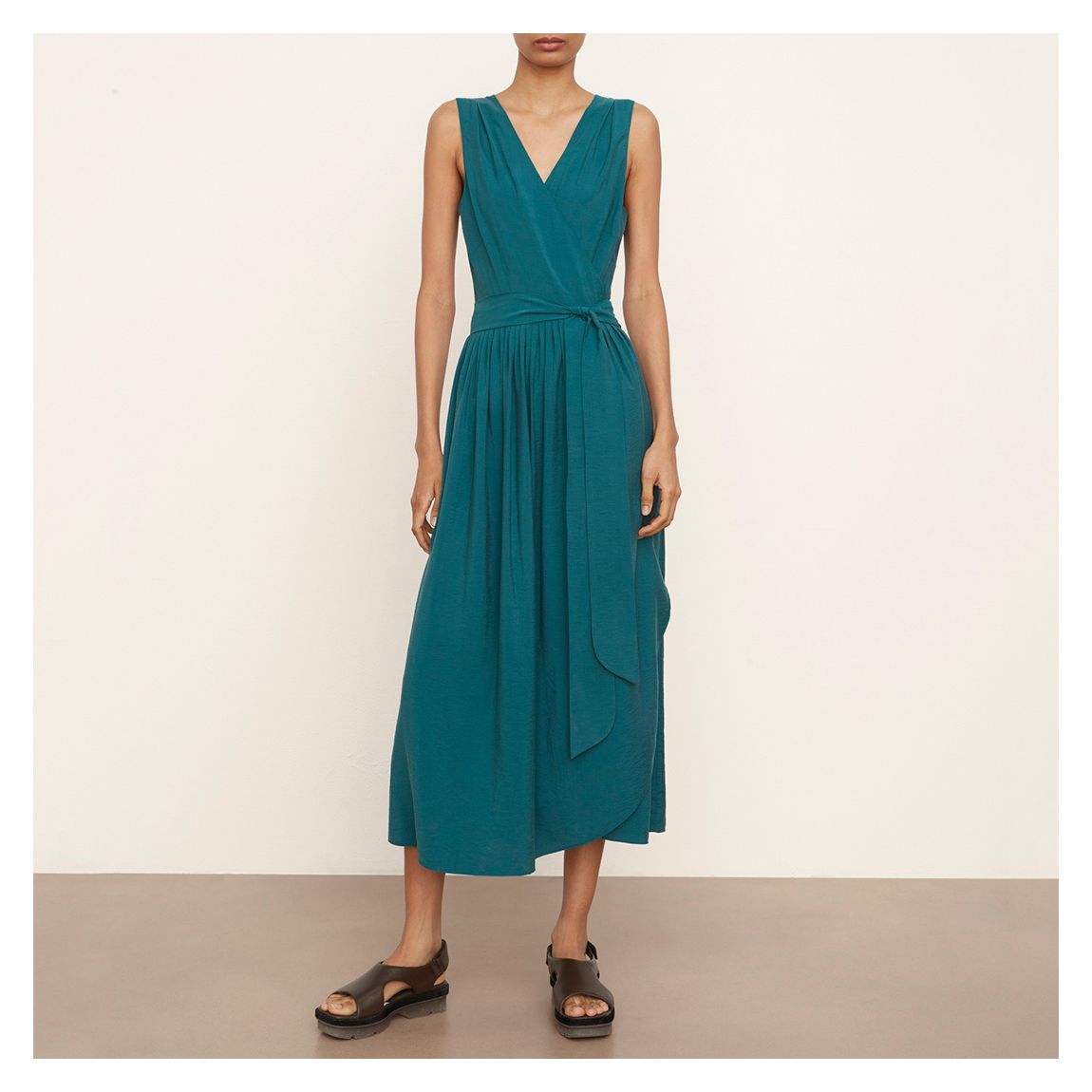 Blue V Neck Wrap Dress main product photo