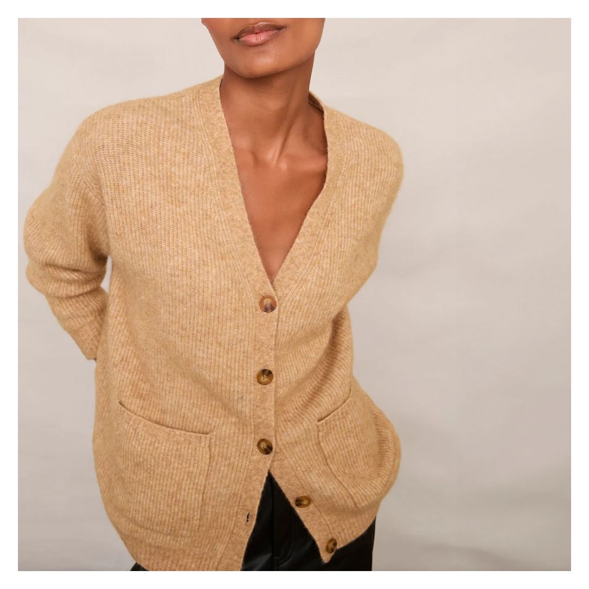 Camel Becky Boyfriend Cardigan main product photo
