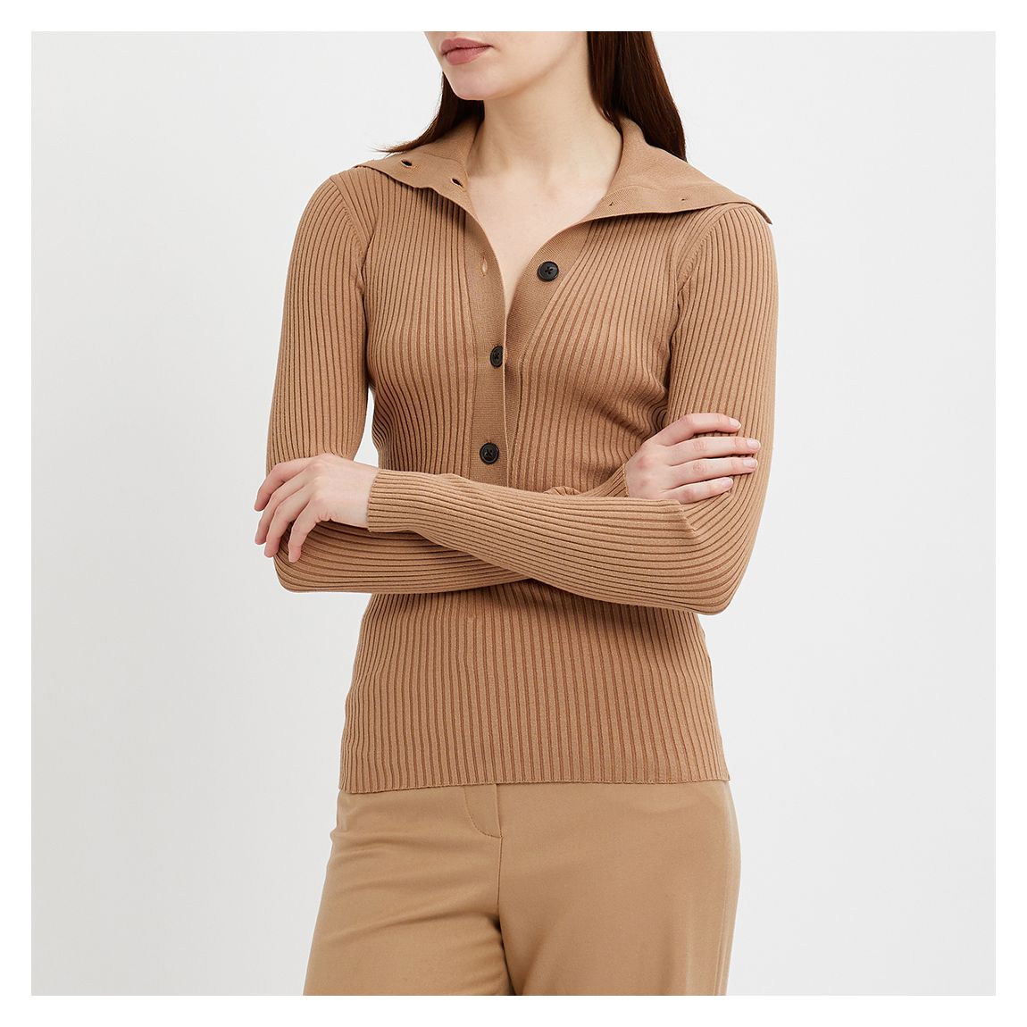 Camel Maia Ribbed Knit Jumper main product photo
