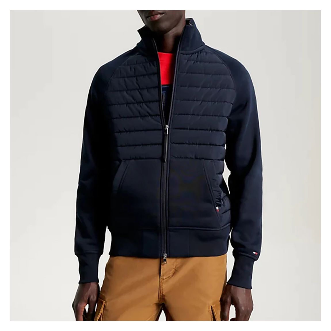 Navy Zip Cotton Blend Jacket main product photo