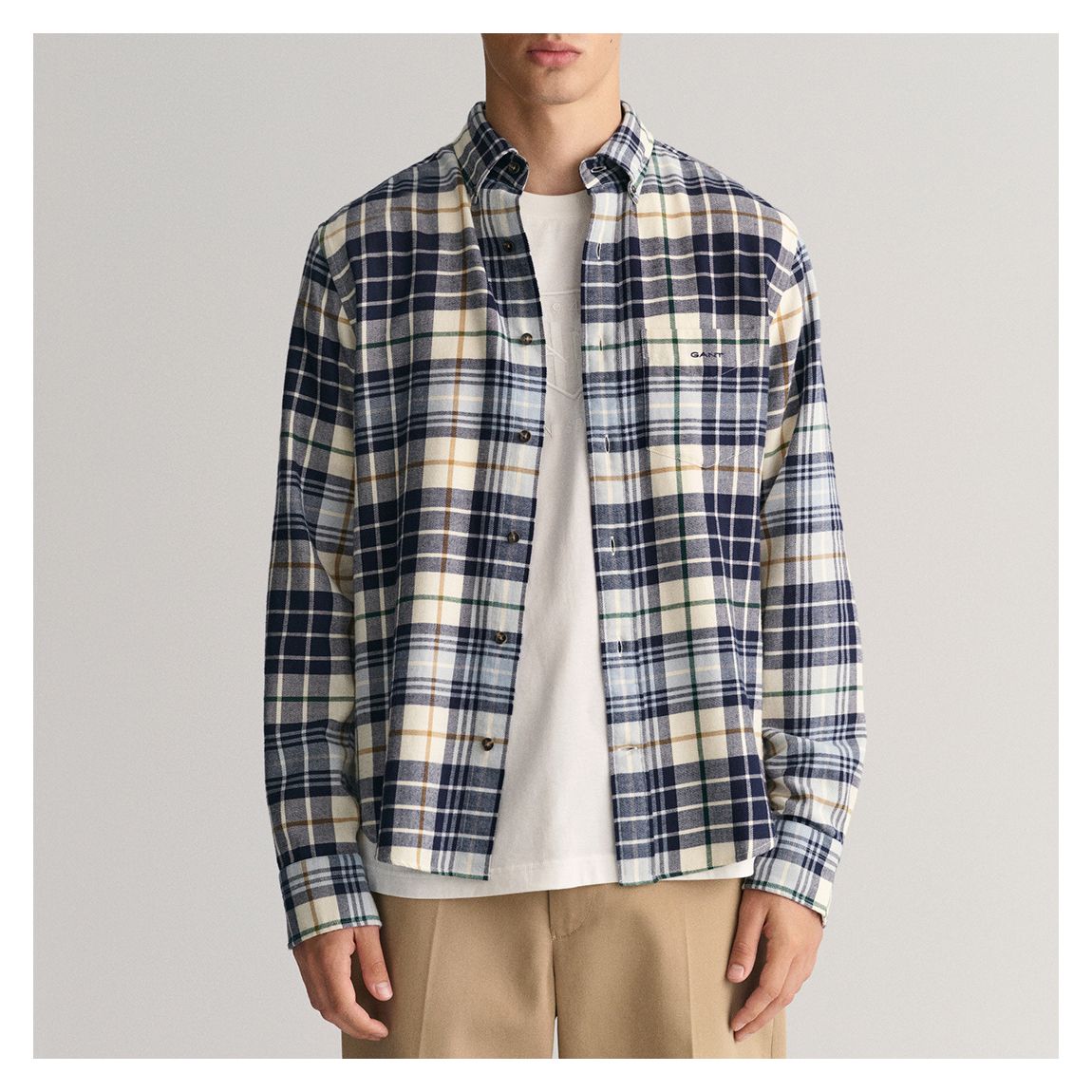 Multi Reg Plaid Flannel Check Cotton Blend Shirt main product photo