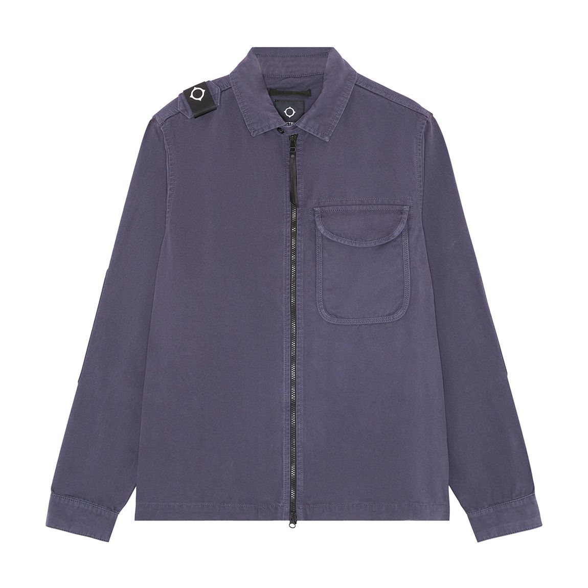 Mid Blue Zip Front Cotton Overshirt main product photo
