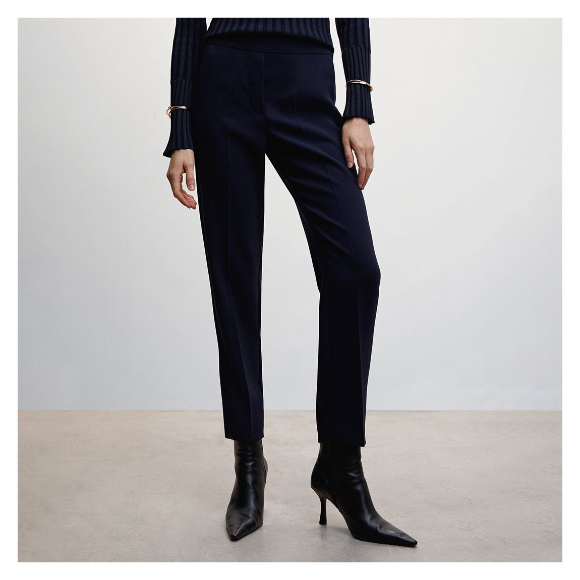 Dark Navy Flowy Suit Trousers main product photo