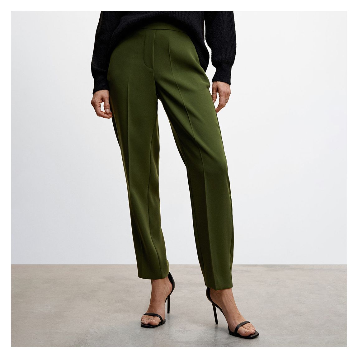Green Flowy Suit Trousers main product photo