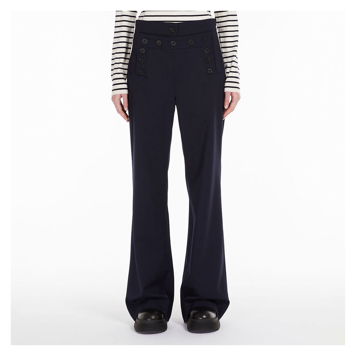 Navy Galli Wool Blend Trousers main product photo