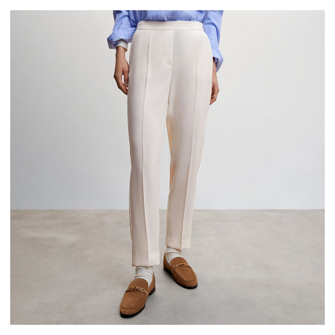 Ecru Flowy Suit Trousers main product photo