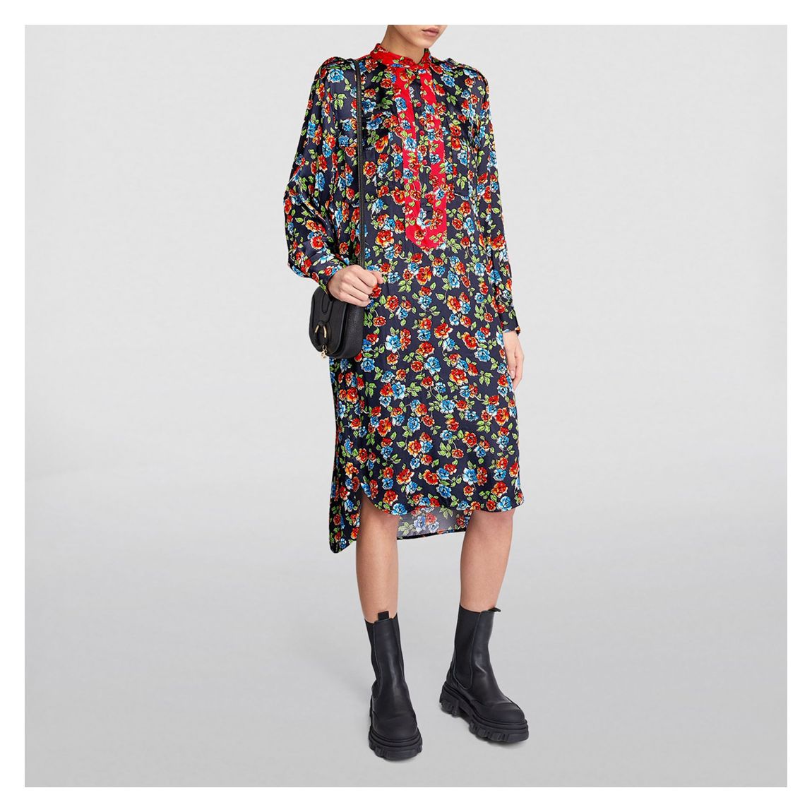 Navy/Multi Debo Floral Midi Shirt Dress main product photo