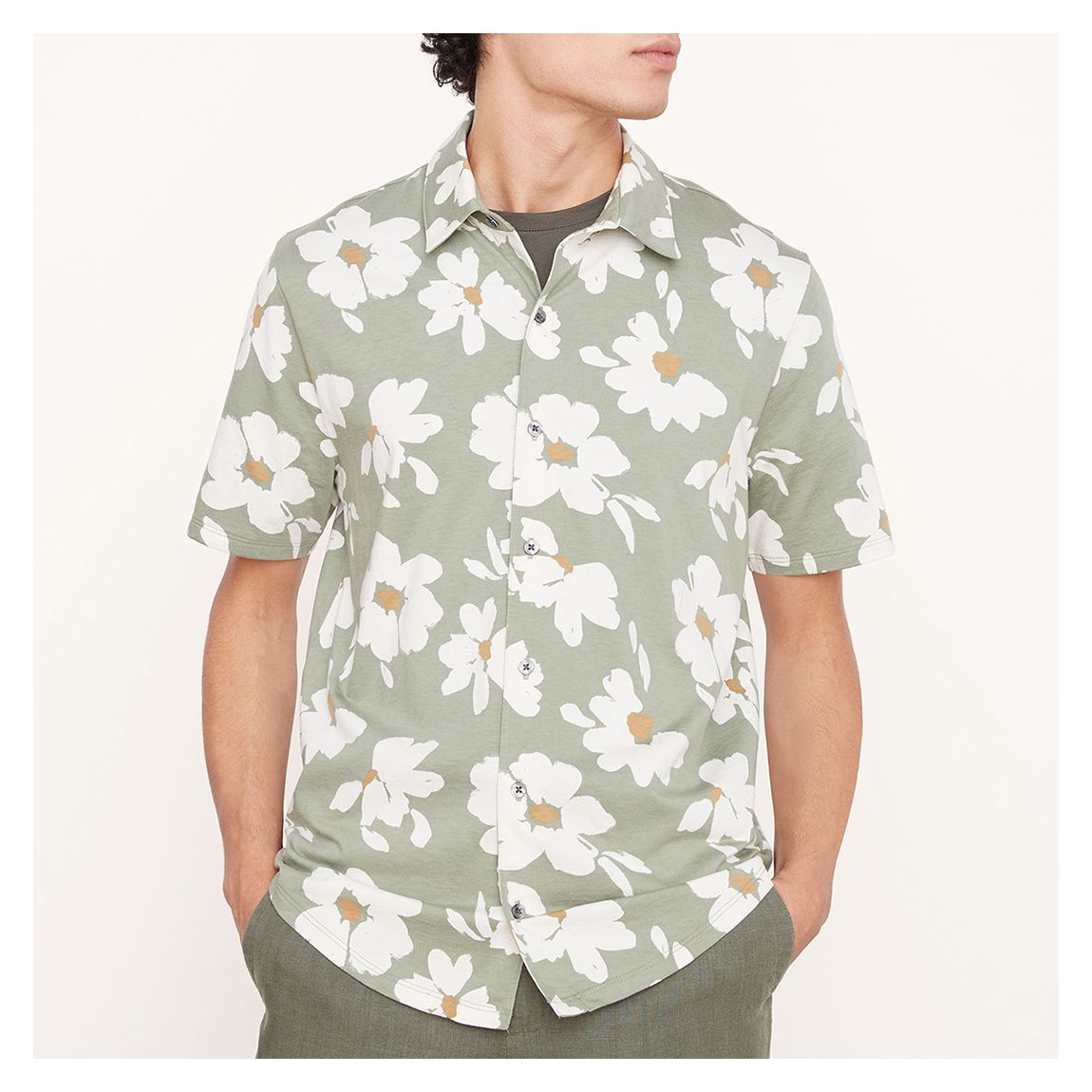 Green Painterly Print Shirt main product photo