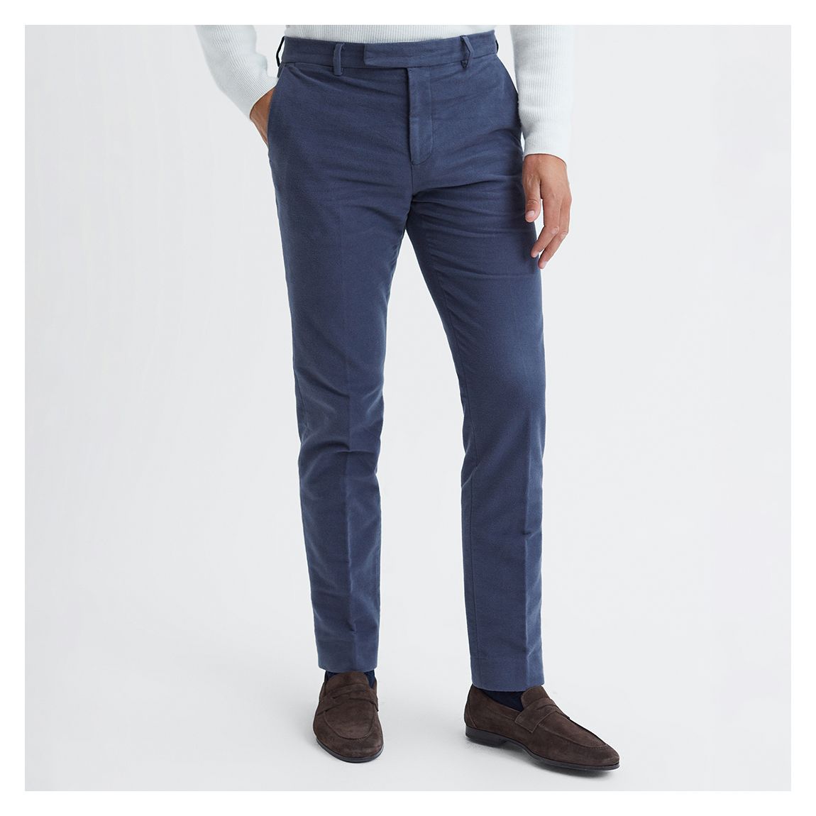 Mid Blue Spark Cotton Blend Trousers main product photo