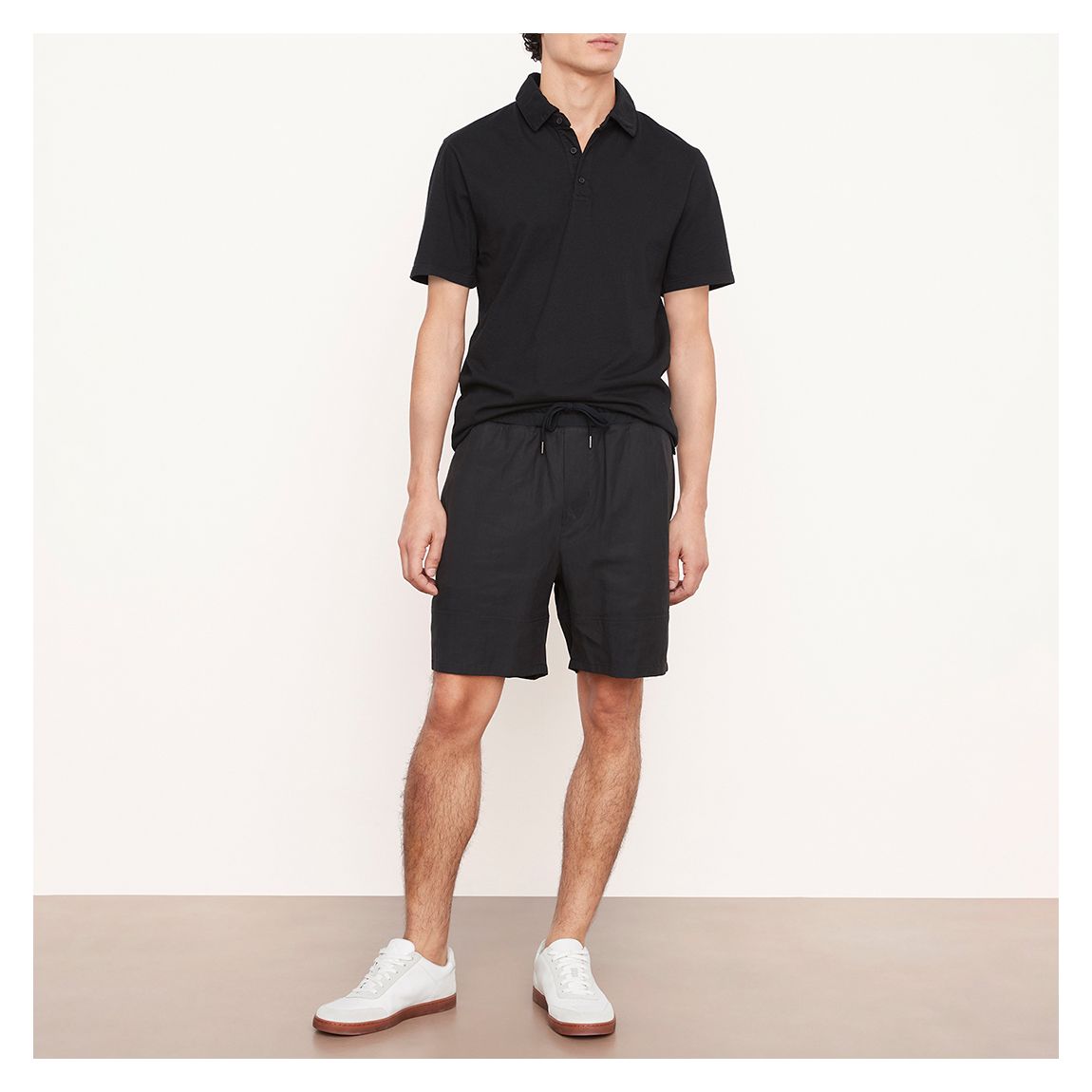 Black Lyocell Linen Relaxed Short main product photo
