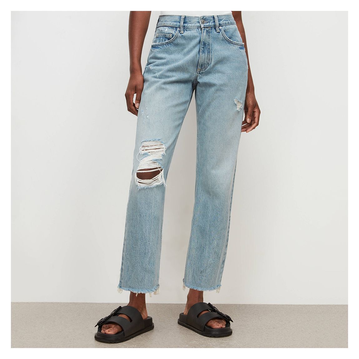 Light Blue April Distressed Stretch Jeans main product photo