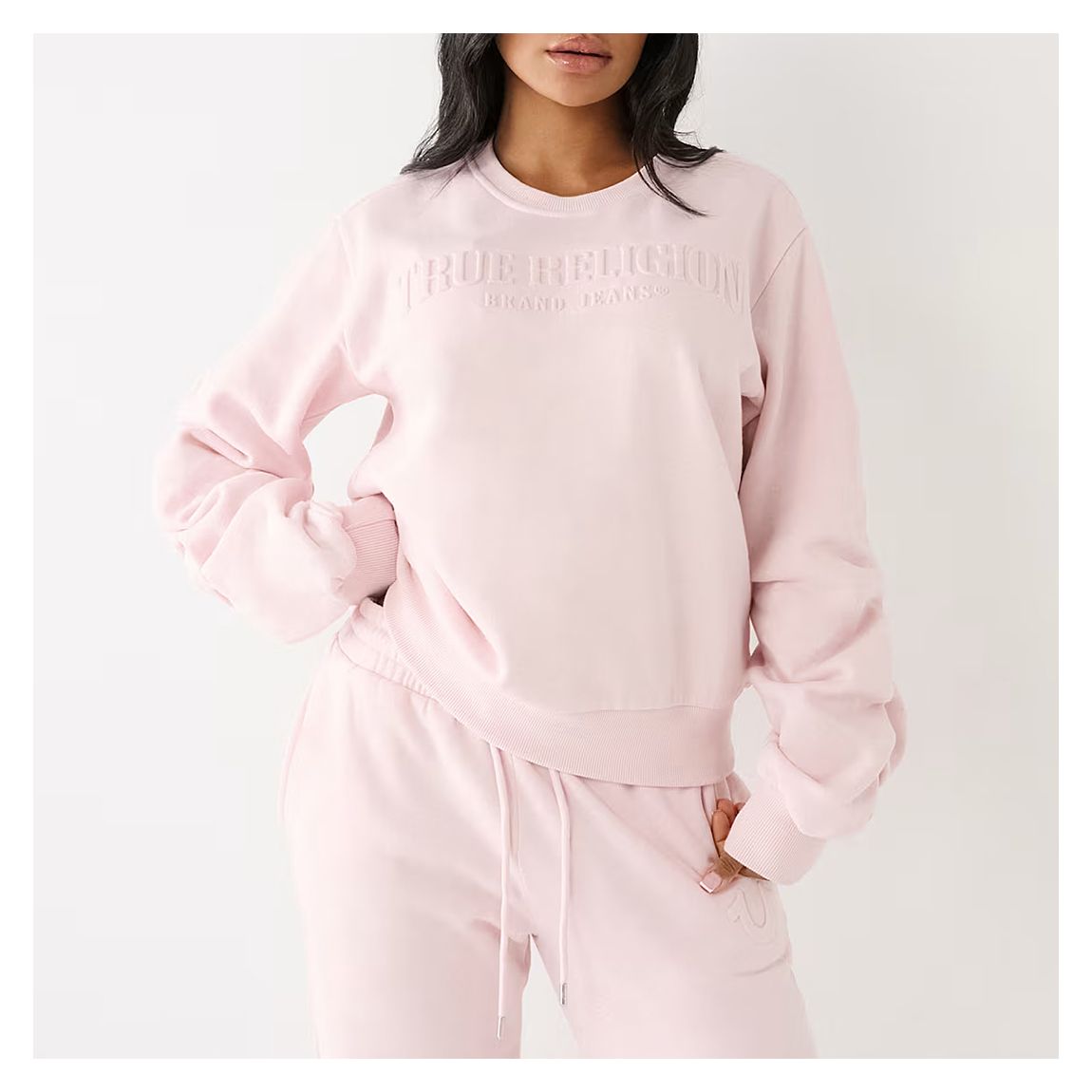 Pink Relaxed Cotton Blend Sweatshirt main product photo