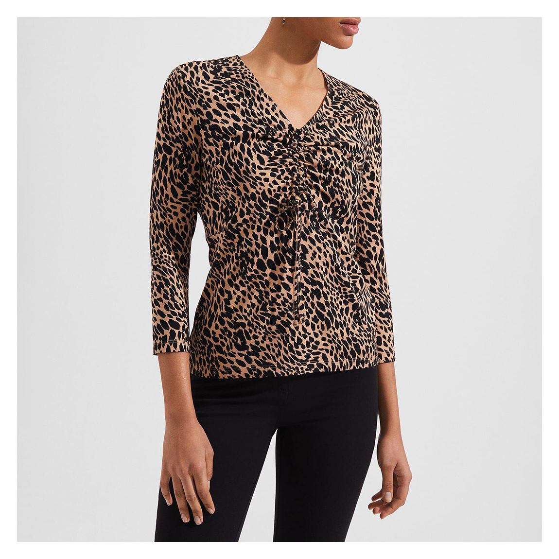 Camel/Black Simmy Animal Printed Top main product photo