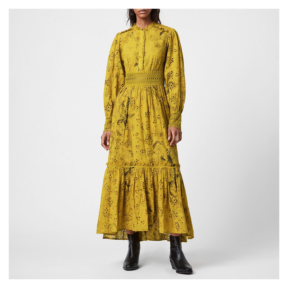 Olive Sia Demoir Broderie Midi Dress main product photo