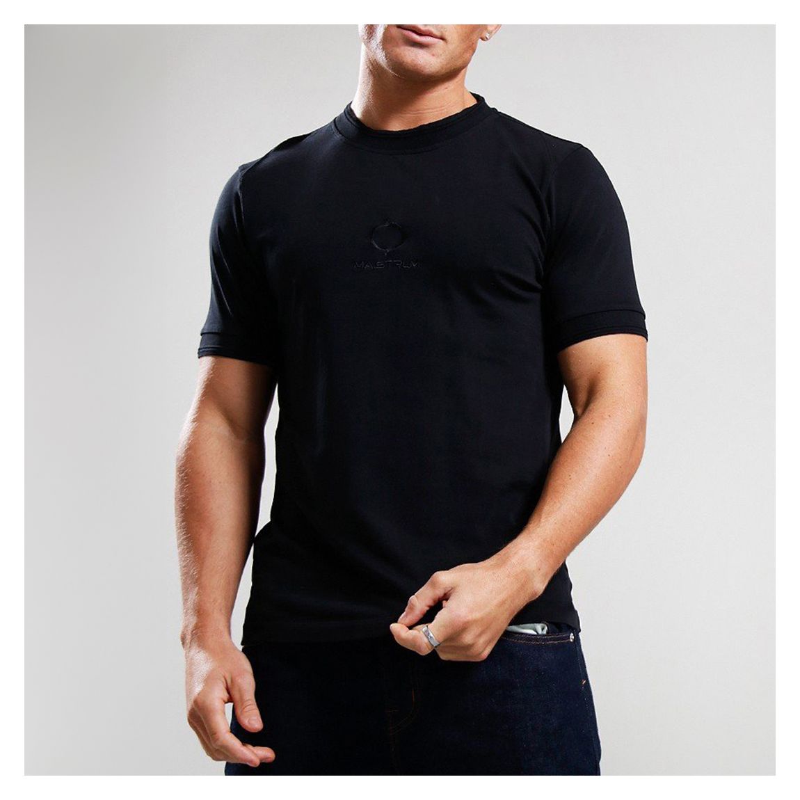 Navy Compass Logo Cotton T-Shirt main product photo
