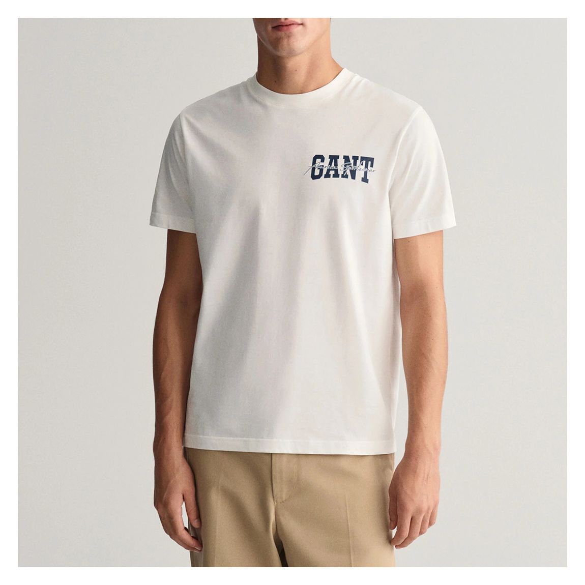 White Arch Script Cotton T-Shirt main product photo