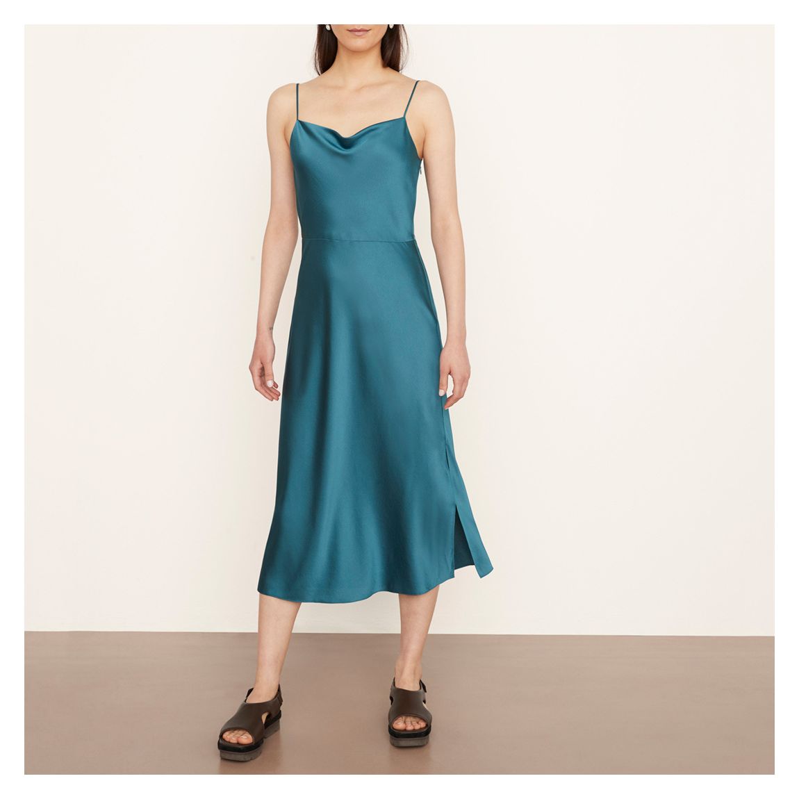 Blue Cowl Neck Slip Dress main product photo