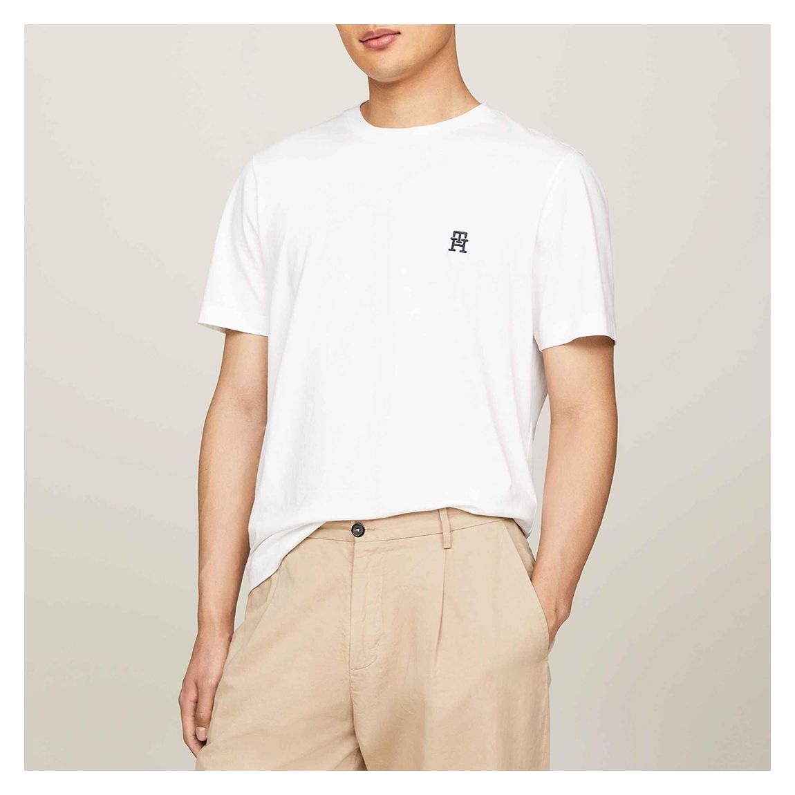 White Crew Neck Cotton T-Shirt main product photo