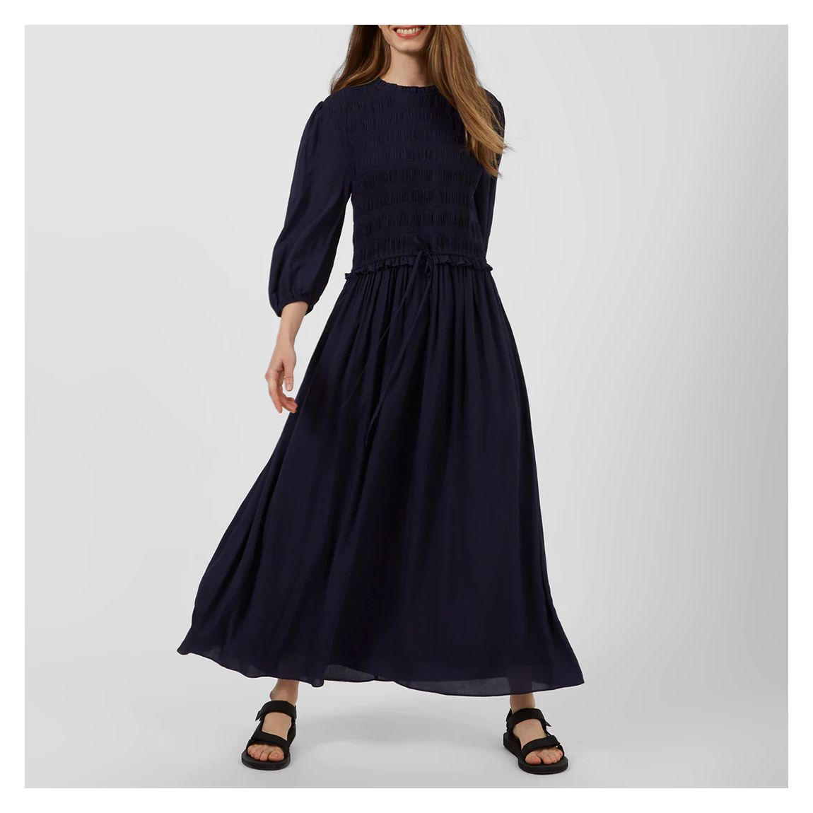 Navy Bali Viscose Midi Dress main product photo