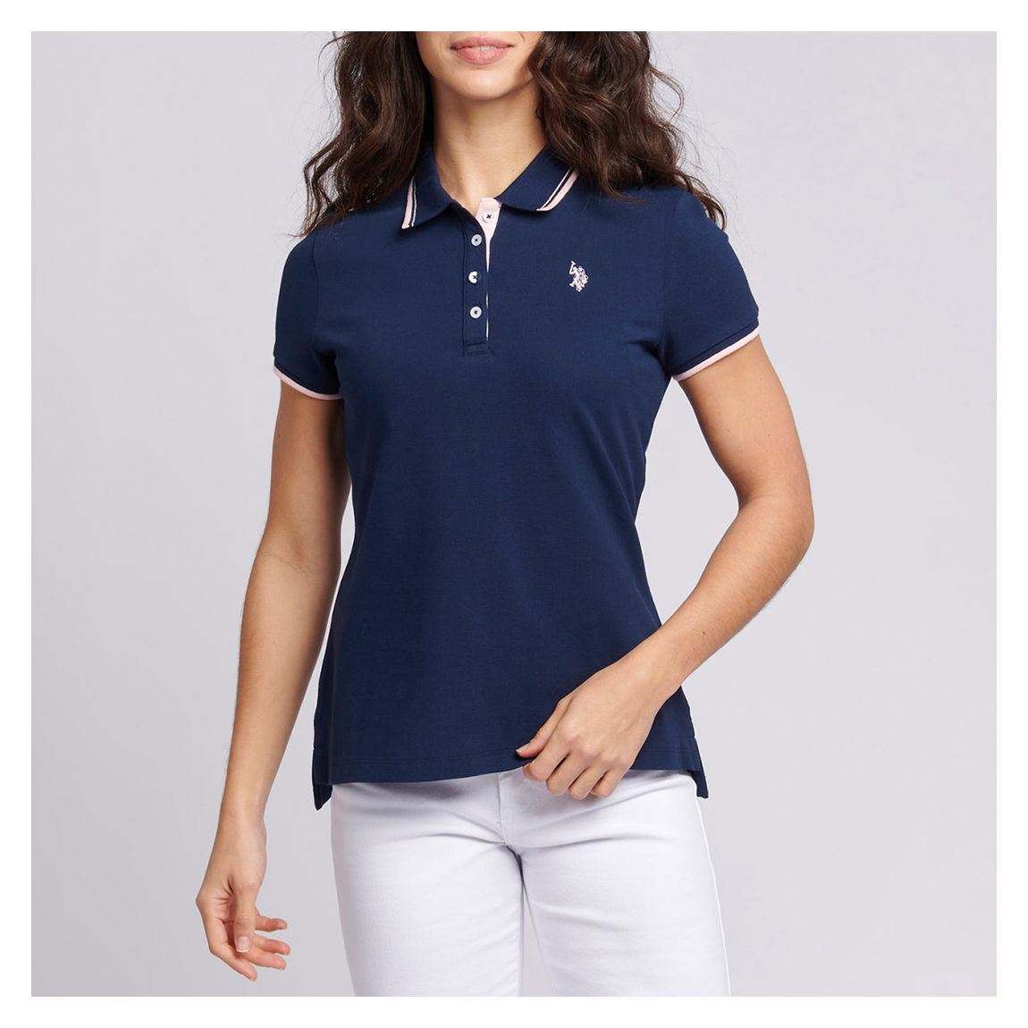 Navy Cotton Blend Polo Shirt main product photo