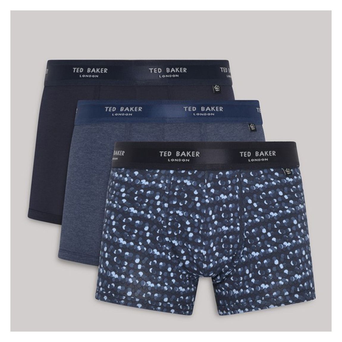 Navy, Blue and Navy Spot 3-Pack Cotton Boxer main product photo