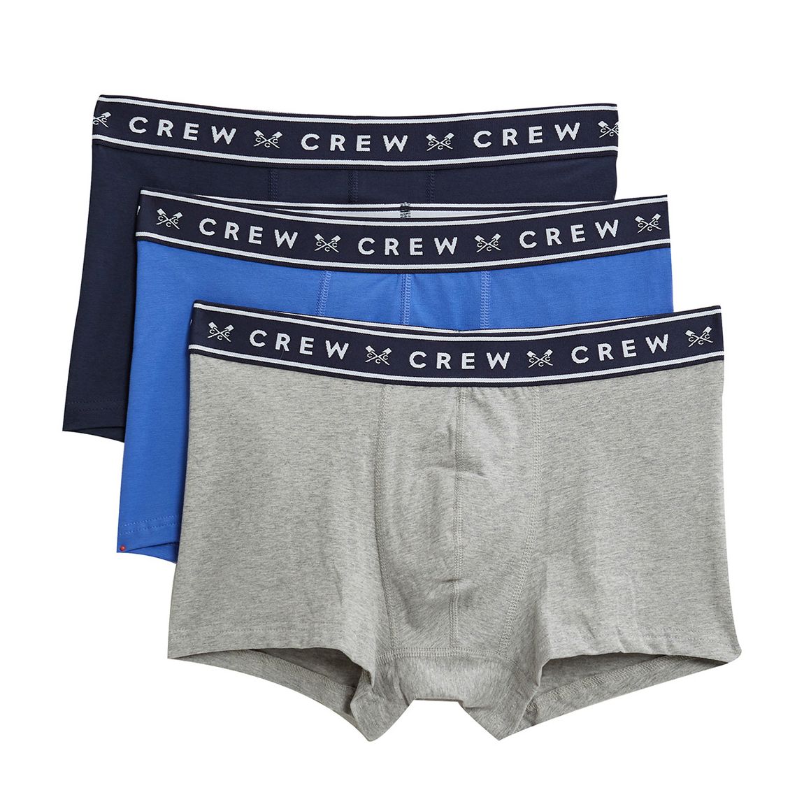 Blue 3 Pack Solid Cotton Boxers main product photo