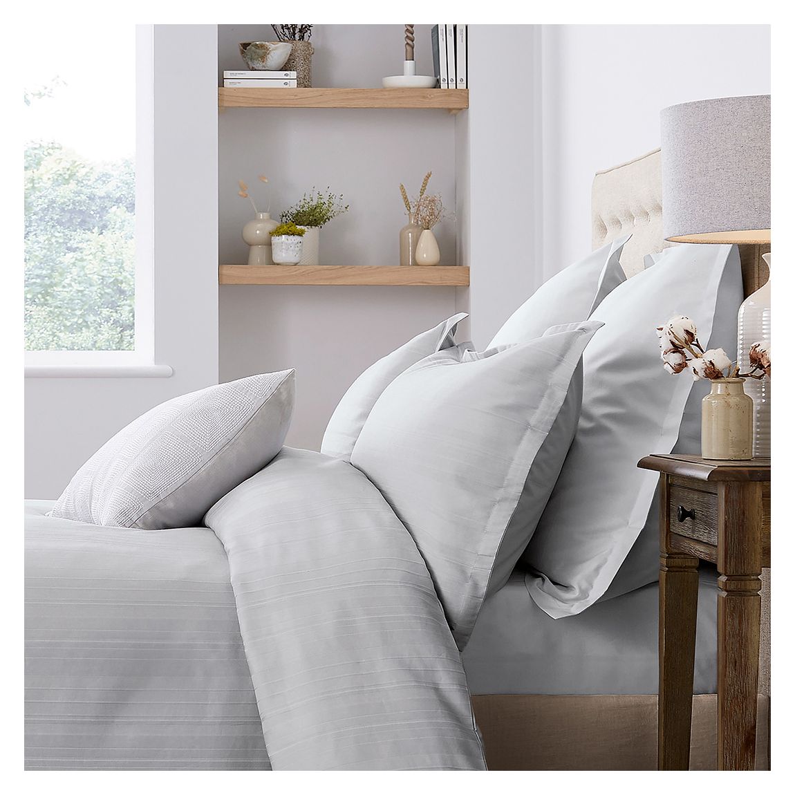 Seren King Duvet Cover, Cloud Grey main product photo