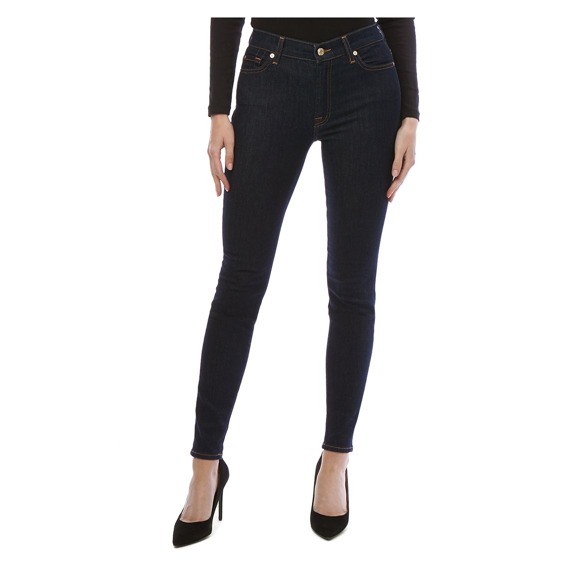 Dark Blue High Rise Skinny Stretch Jeans main product photo