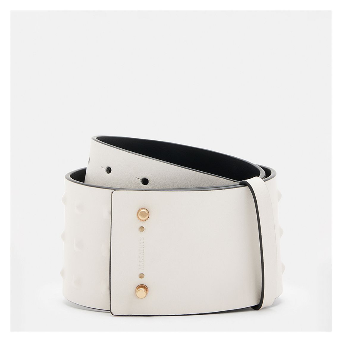 White Brass Lara Stud Leather Belt main product photo