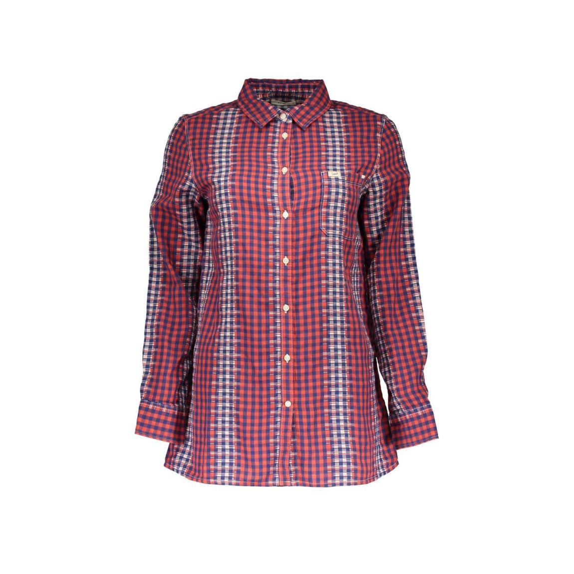 Plaid LongSleeve Shirt Relaxed Fit - Red main product photo