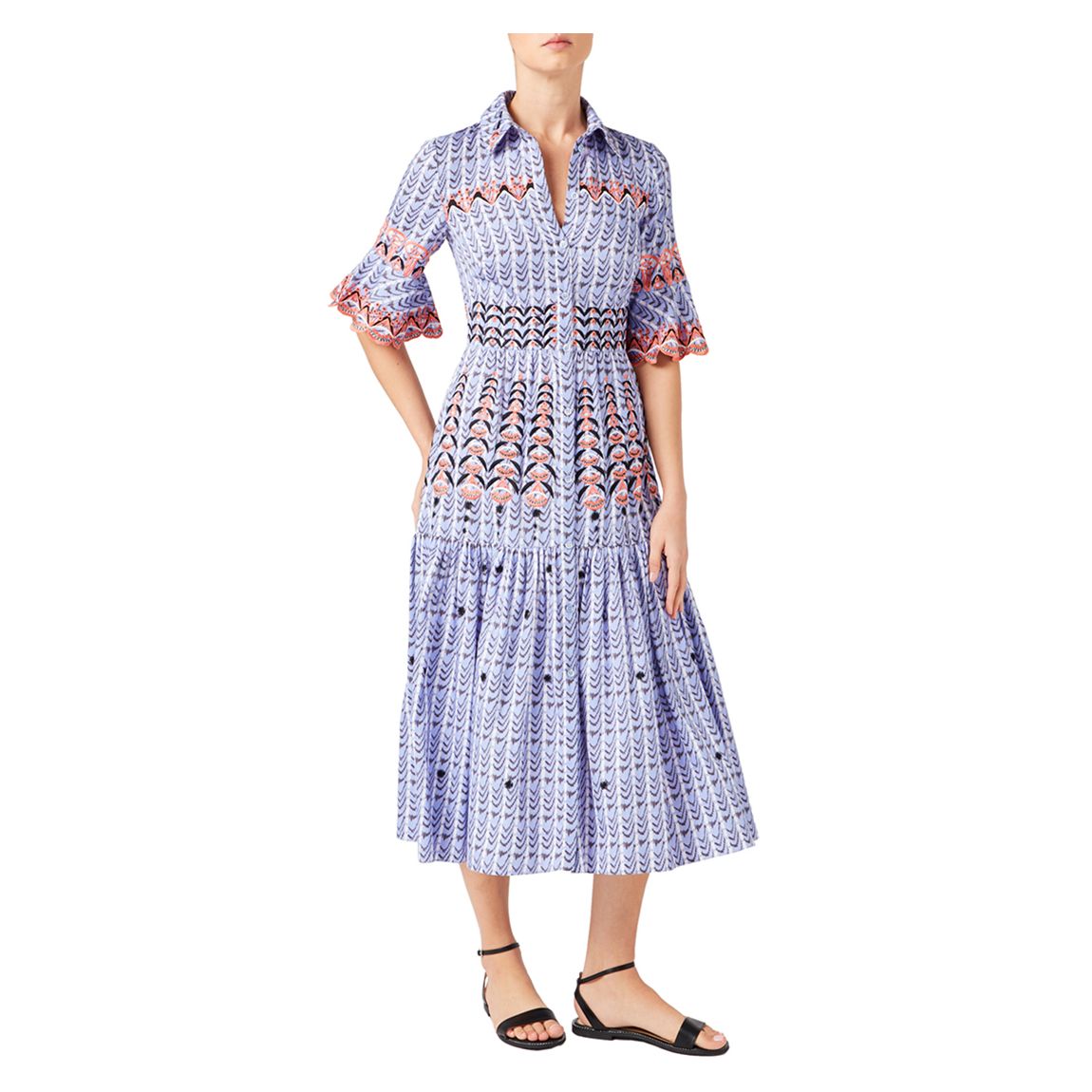 Blue Poet Cotton Midi Dress main product photo