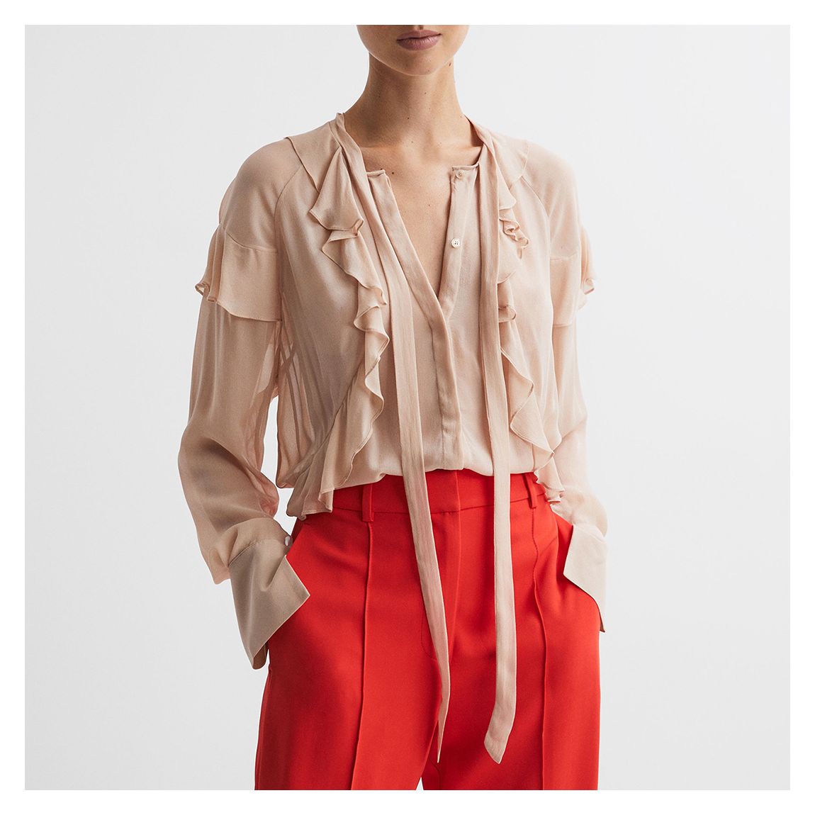 Nude Winnie Ruffle Blouse main product photo