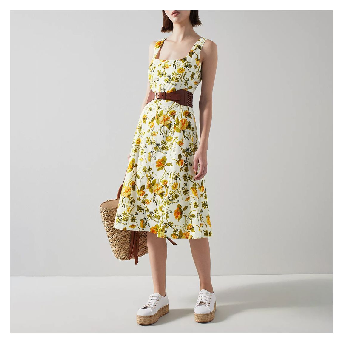 Yellow Cotton Blend Ursula Dress main product photo