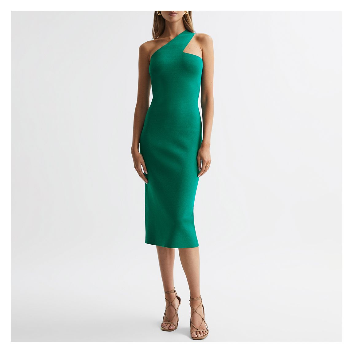 Green Lola One Shoulder Dress main product photo