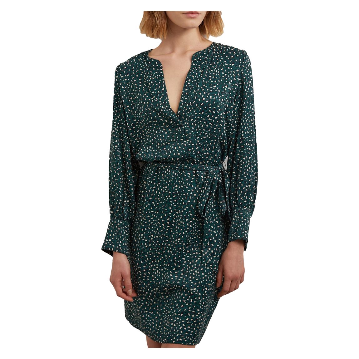 Emerald Tie Waist Mini Dress main product photo