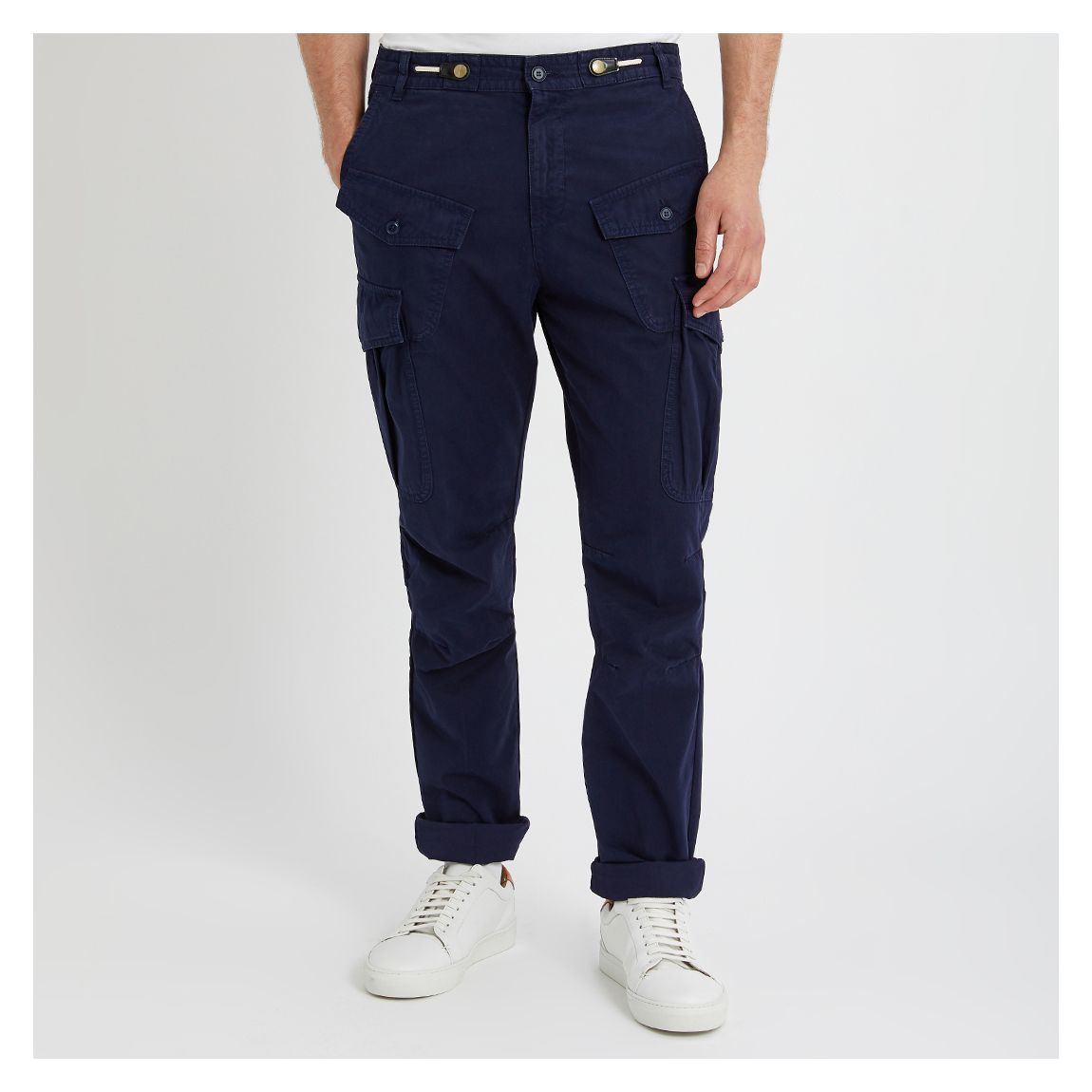 Navy Joffe Cotton Cargo Trousers main product photo