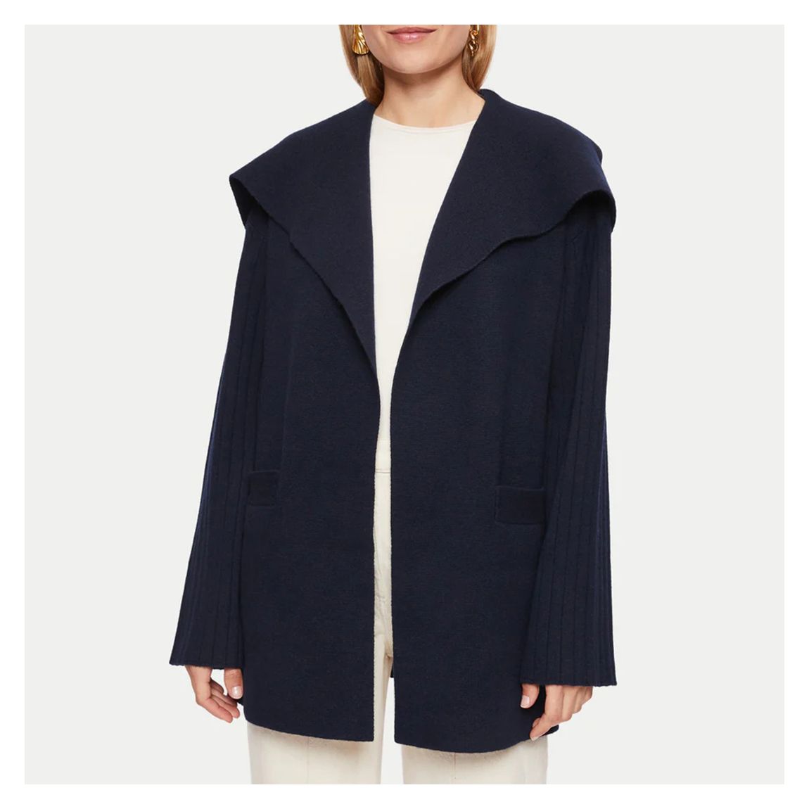 Navy Milano Cashmere Blend Cardigan main product photo