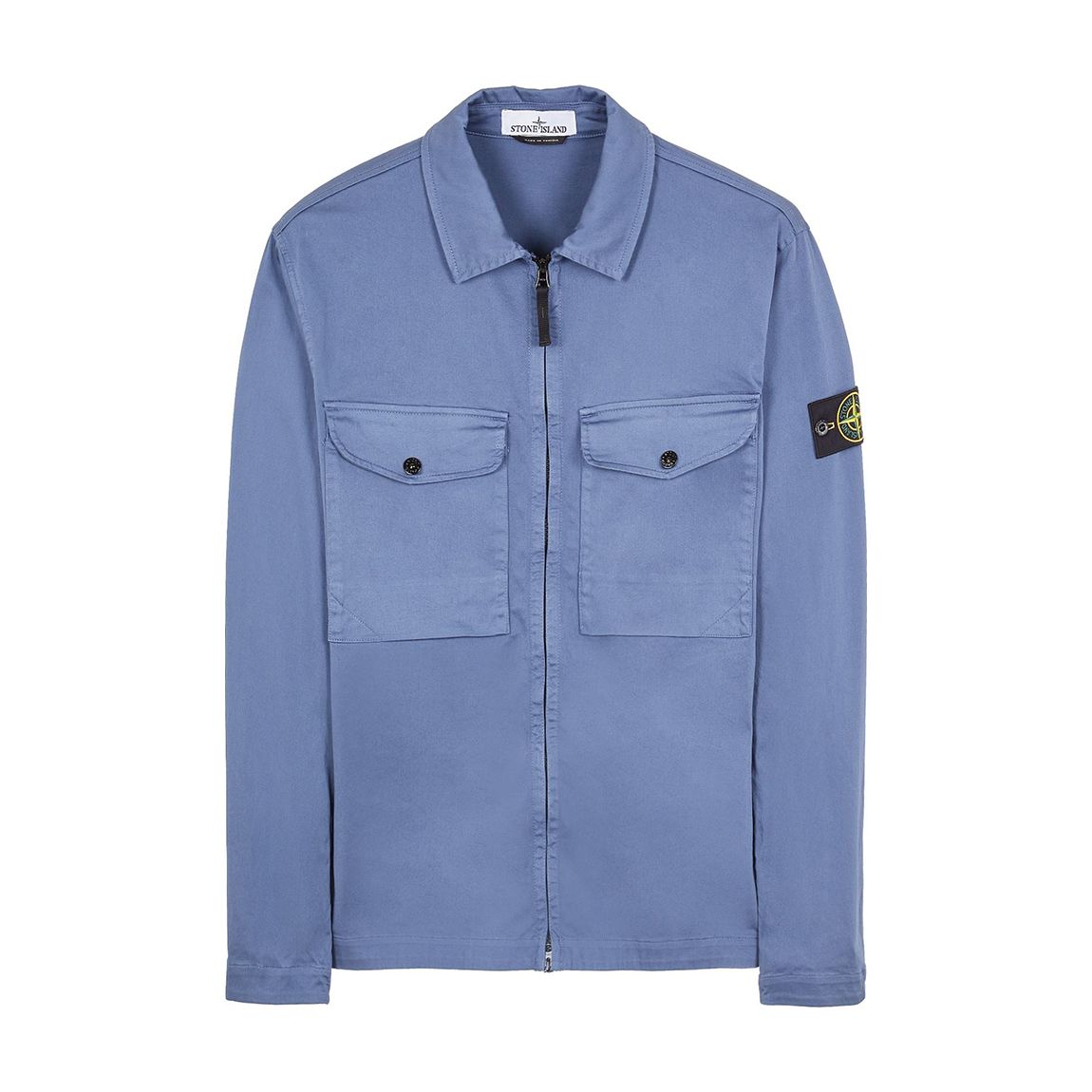 Blue Stretch Cotton Overshirt main product photo