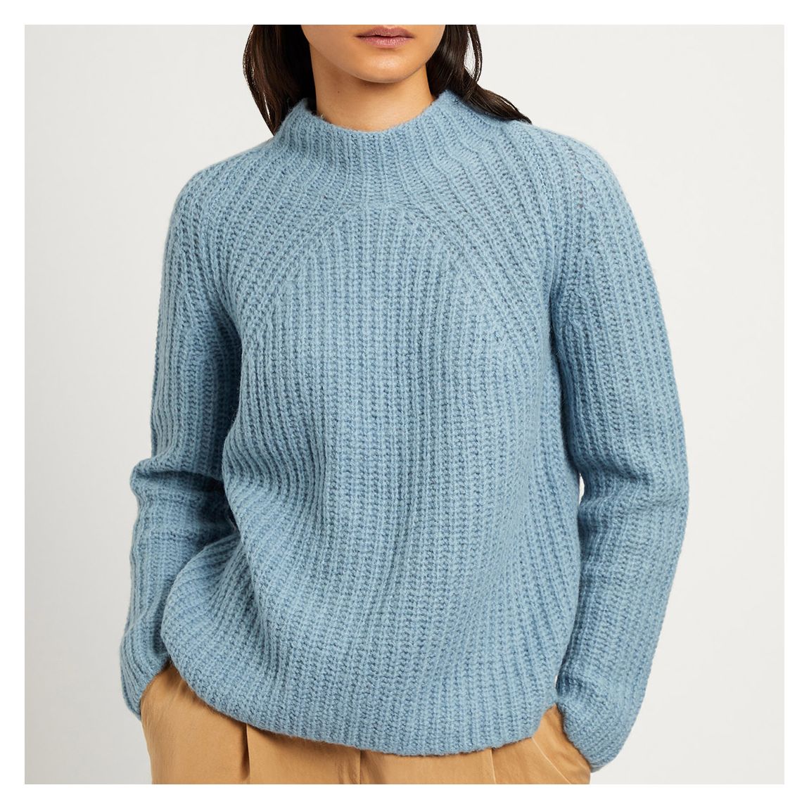 Blue Ribbed Wool Blend Jumper main product photo