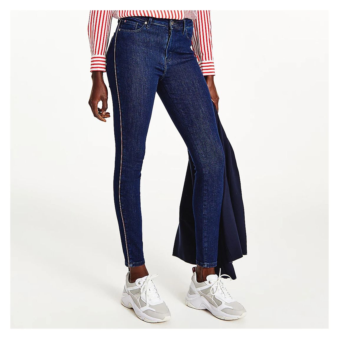 Navy Marie Stretch Straight Jeans main product photo
