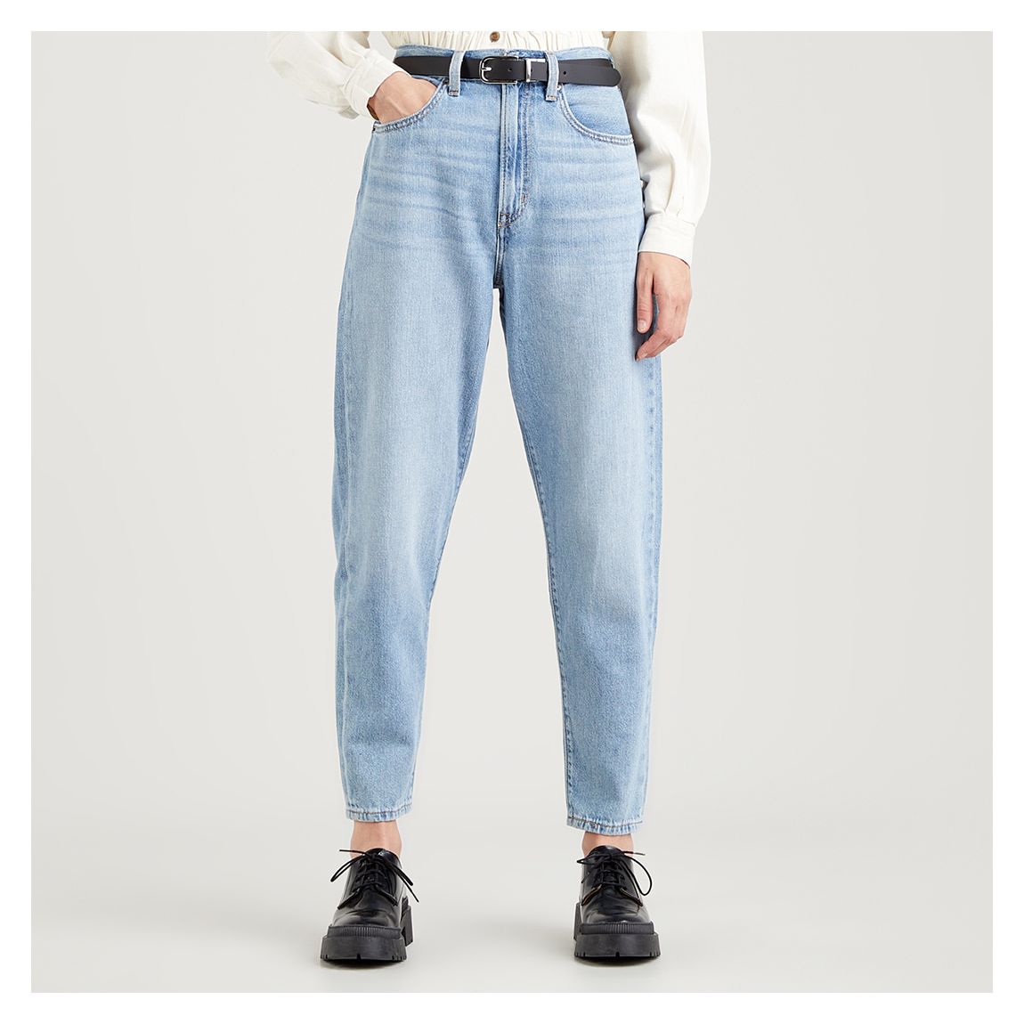 Light Blue High Loose Stretch Jeans main product photo