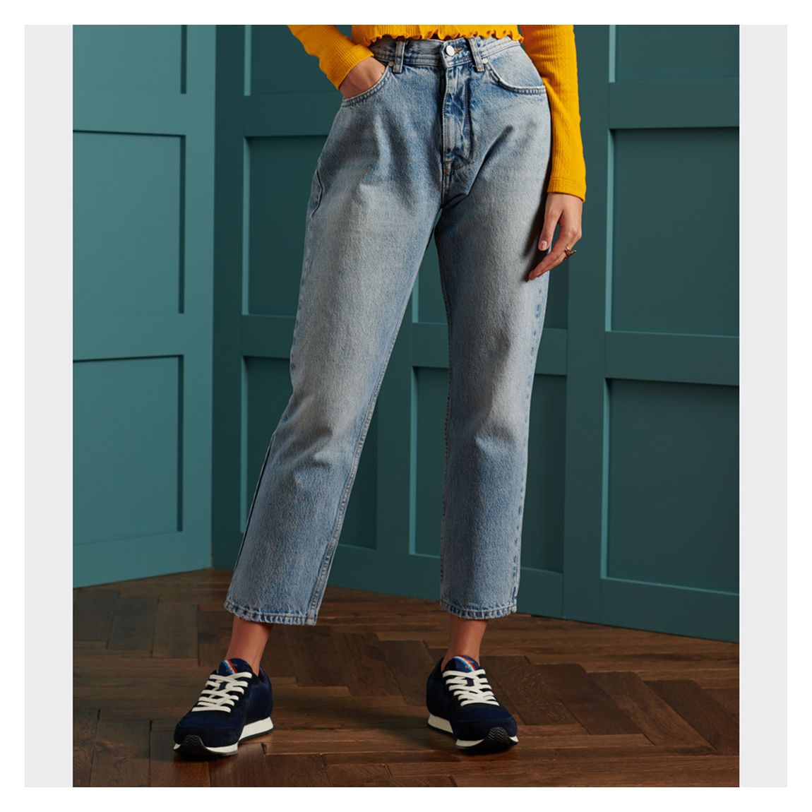 Light Indigo High Rise Cotton Jeans main product photo