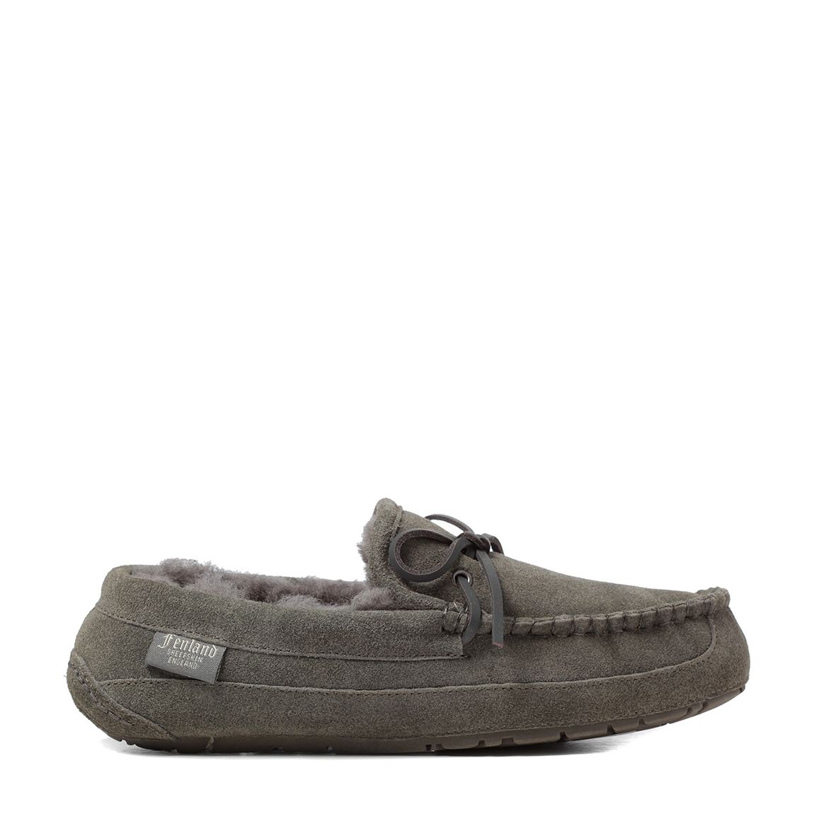 Men's Grey Sheepskin Moccasin Slipper main product photo