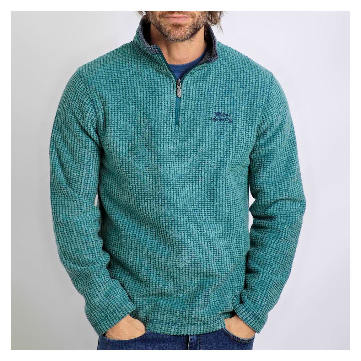 Green Newark 1/4 Zip Grid Fleece main product photo