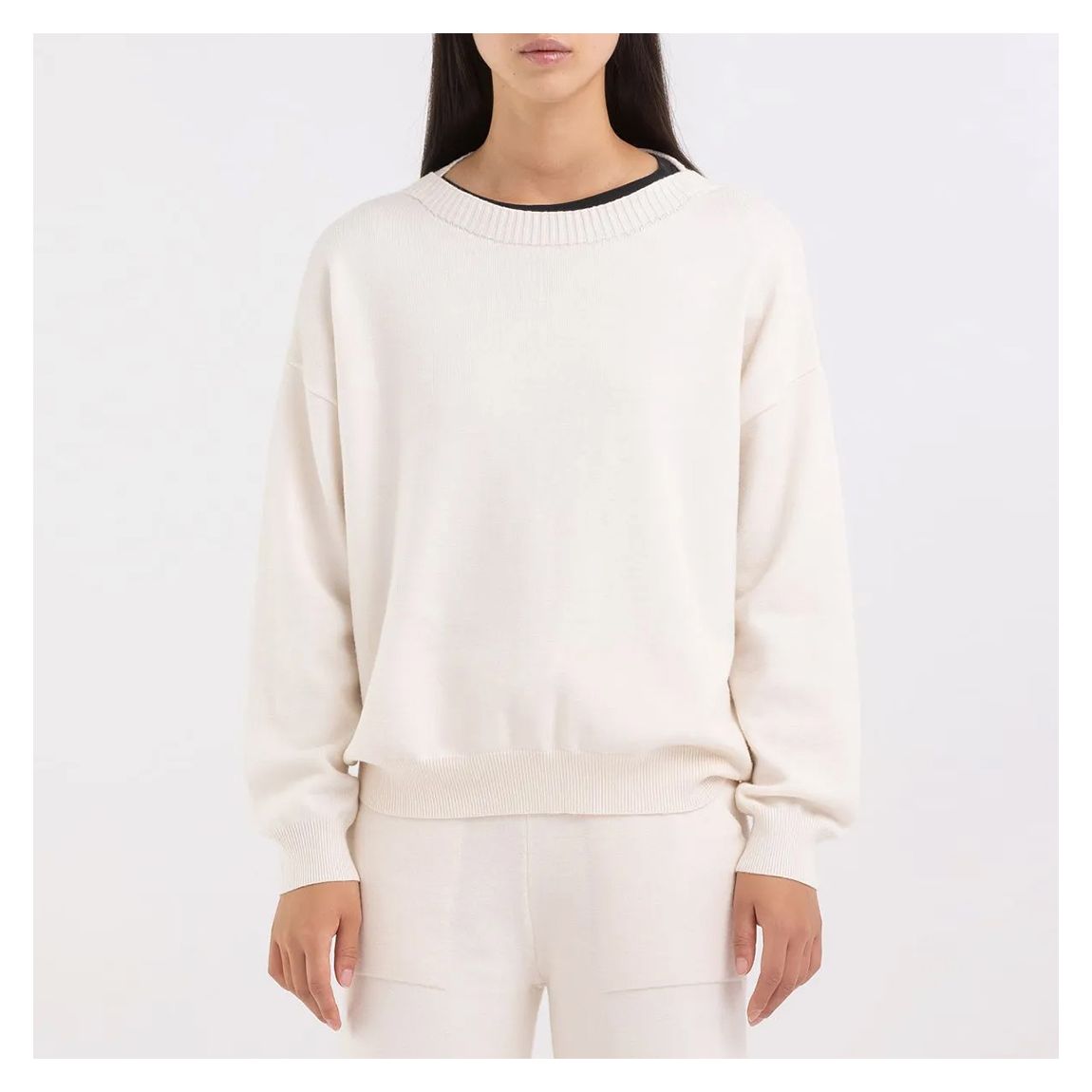 Cream Crew Neck Knit Jumper main product photo